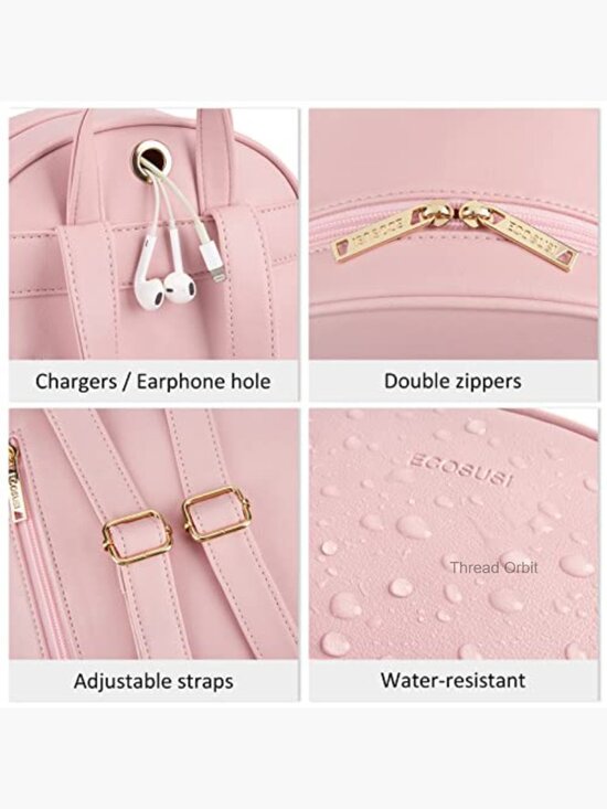 Water Resistant PU Leather Backpack Purse with Tassel, Large Capacity for main image 7